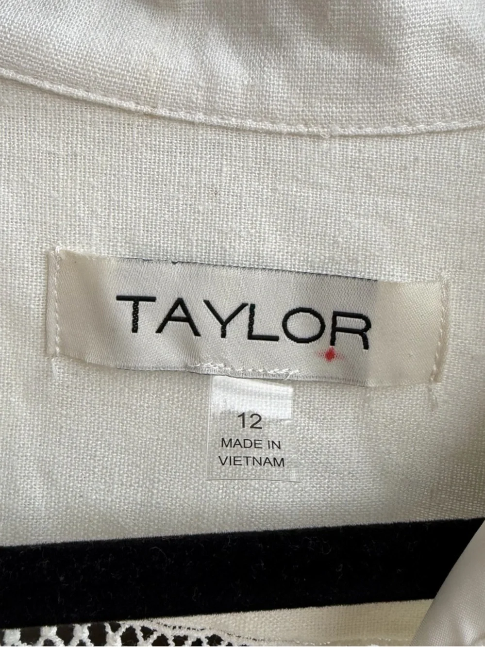 🆕 Taylor Porcelain White Linen Blend Tiered Dress Size 10, 12 Boho Mini Dress - Picture 15 of 17